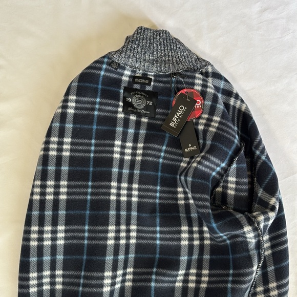 Stylish Button-Up Sweater Stand Collar Blue Mix - Picture 13 of 15